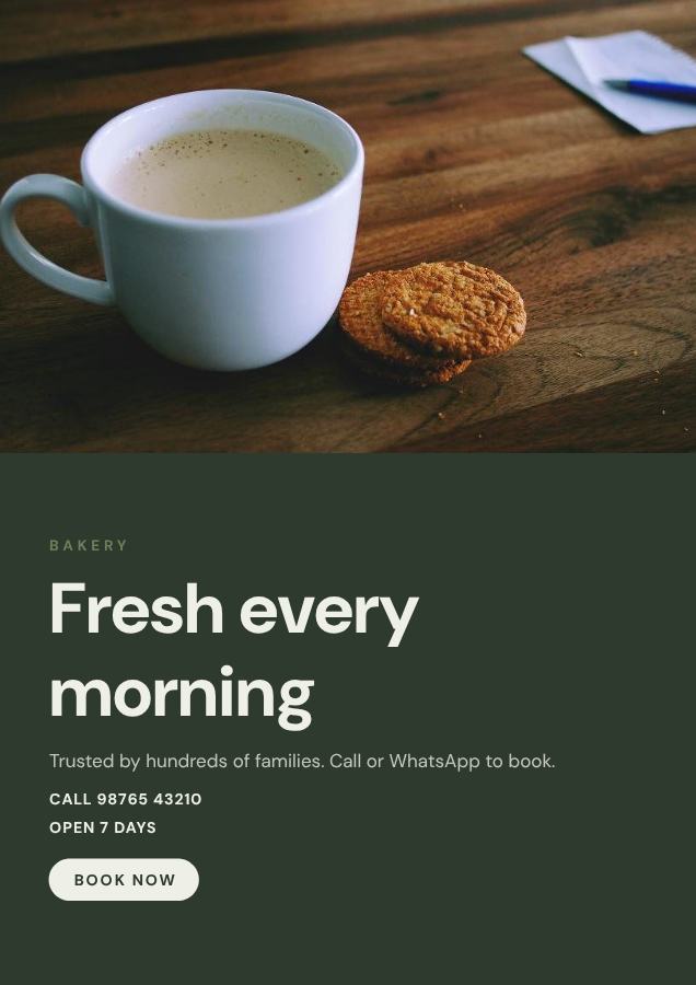 Sage Fresh every morning Bakery Flyer DL — editable business template