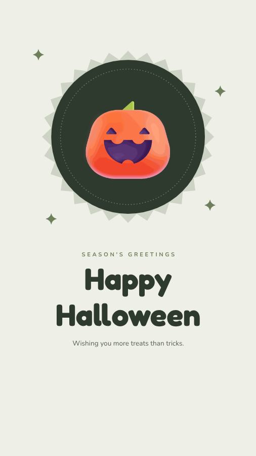 Sage Halloween Wishes Story — editable festivals template
