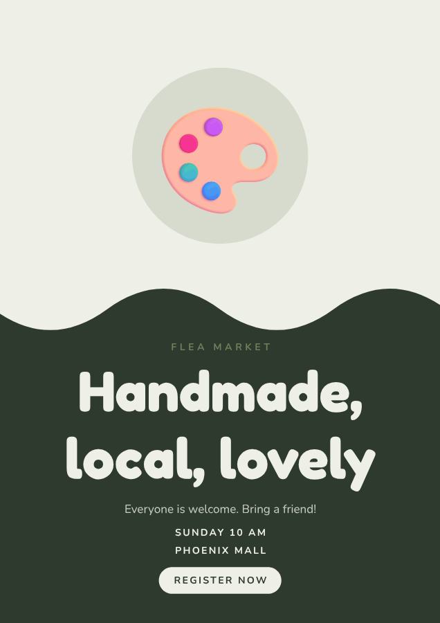 Sage Handmade, local, lovely Poster — editable marketing template
