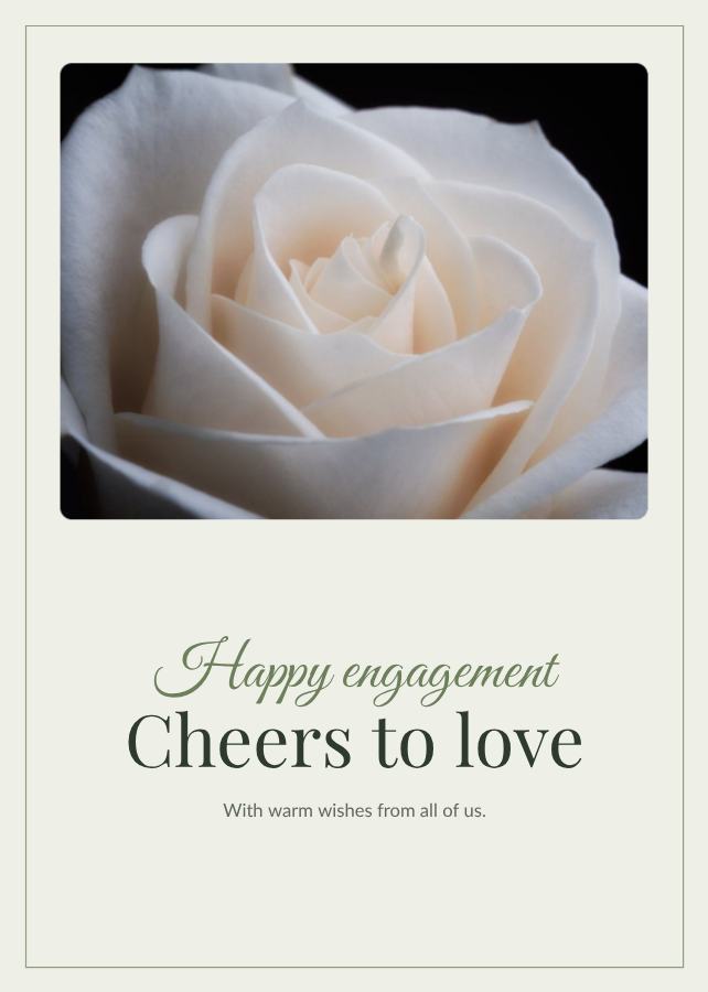 Sage Happy engagement cheers to love Card VII — editable cards template