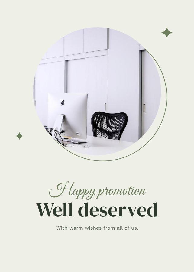 Sage Happy promotion well deserved Card II — editable cards template