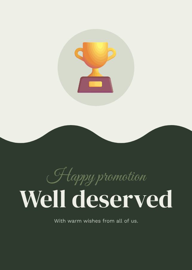 Sage Happy promotion well deserved Card IX — editable cards template