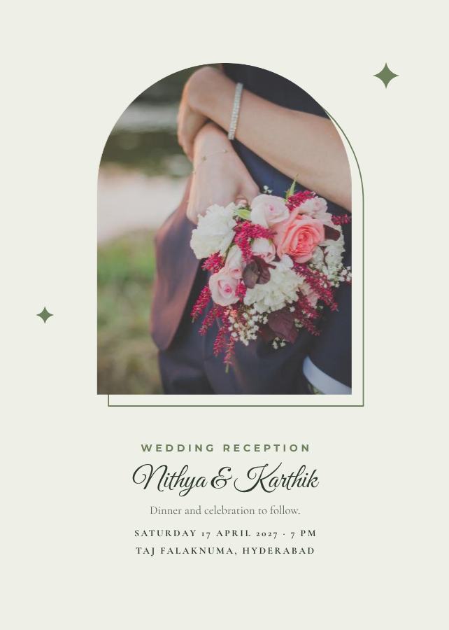 Sage Nithya and Karthik Reception Invite — editable wedding template