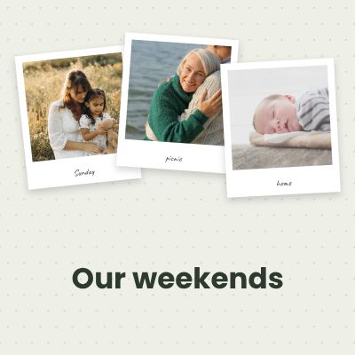Sage Our weekends 3 Polaroid Album Page template