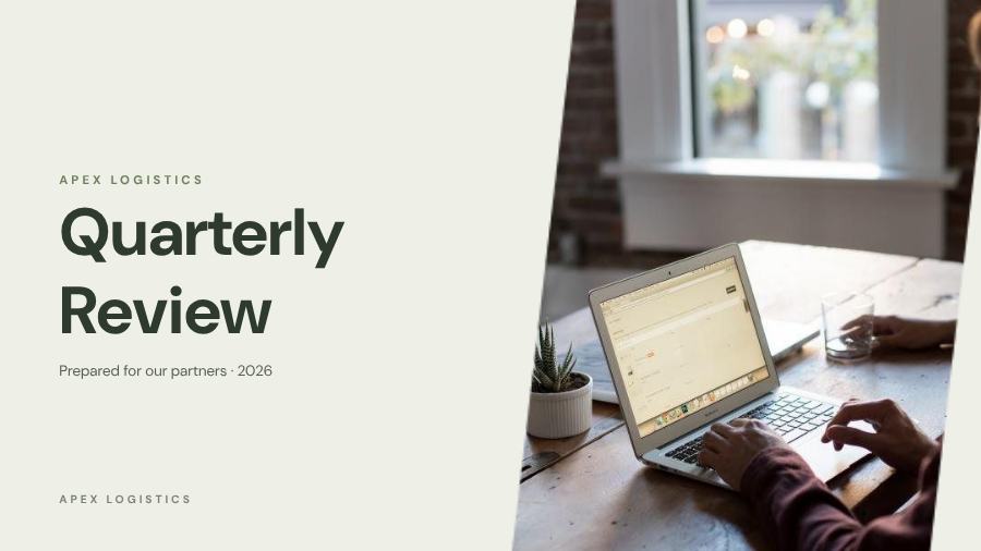 Sage Quarterly Review Presentation Classic — editable business template