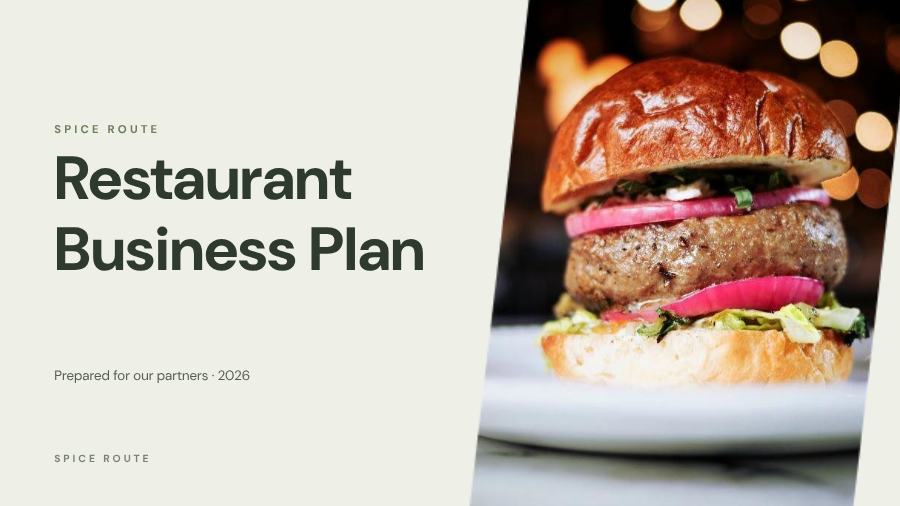 Sage Restaurant Business Plan Presentation Classic — editable business template