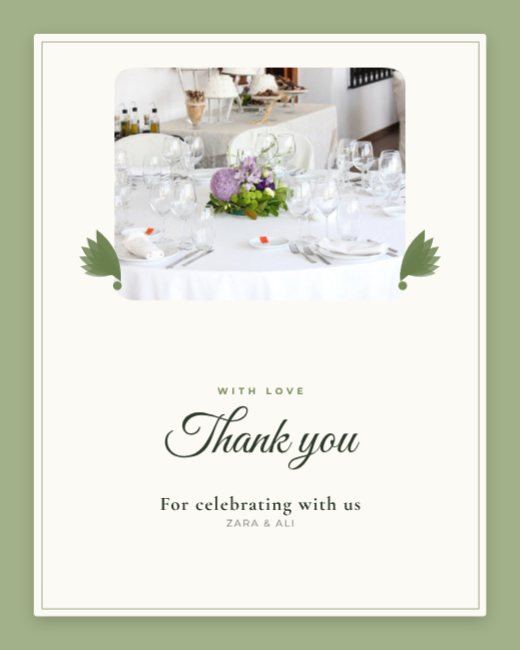 Sage Rounded Thank You Card