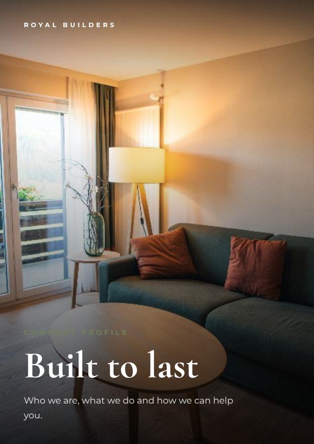 Sage Royal Builders Brochure Simple — editable business template