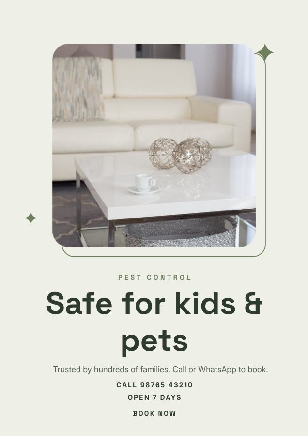 Sage Safe for kids & pets Pest control Flyer Print — editable business template