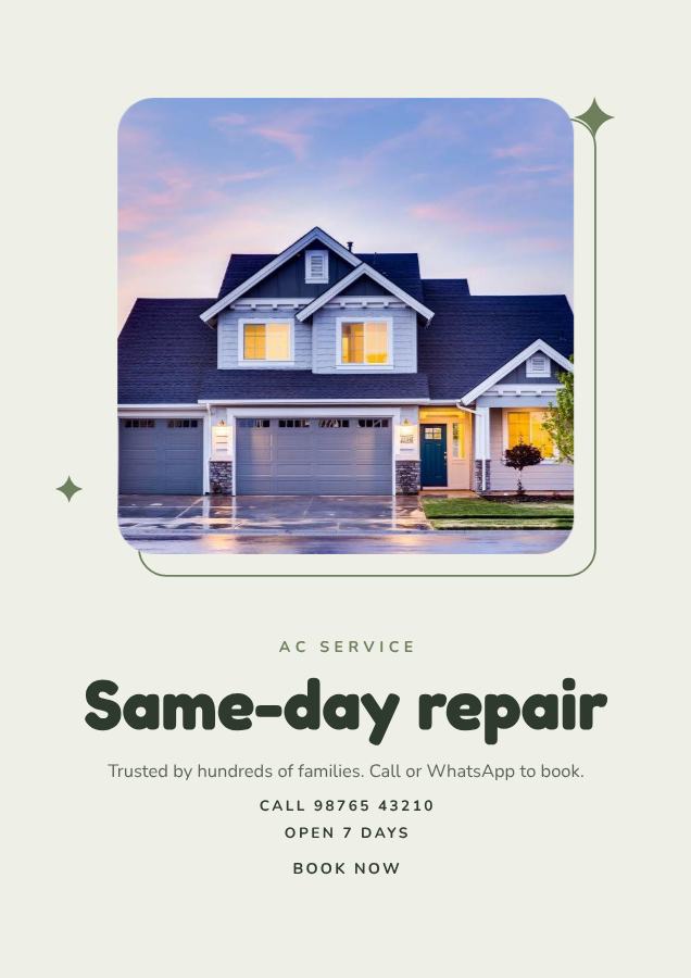 Sage Same-day repair Ac service Flyer Print — editable business template