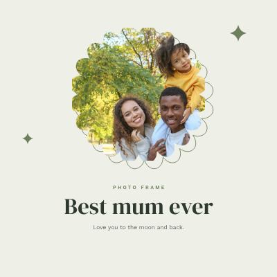 Sage Scallop Frame Best mum ever template