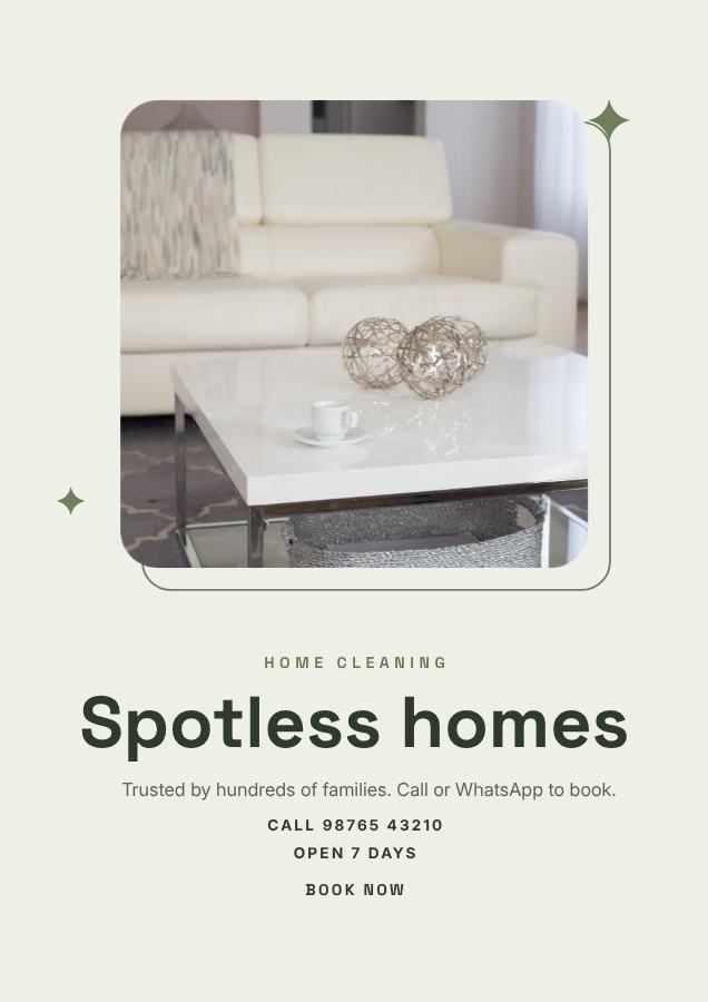 Sage Spotless homes Home cleaning Flyer Print — editable business template