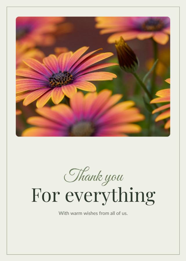 Sage Thank you for everything Card VII — editable cards template