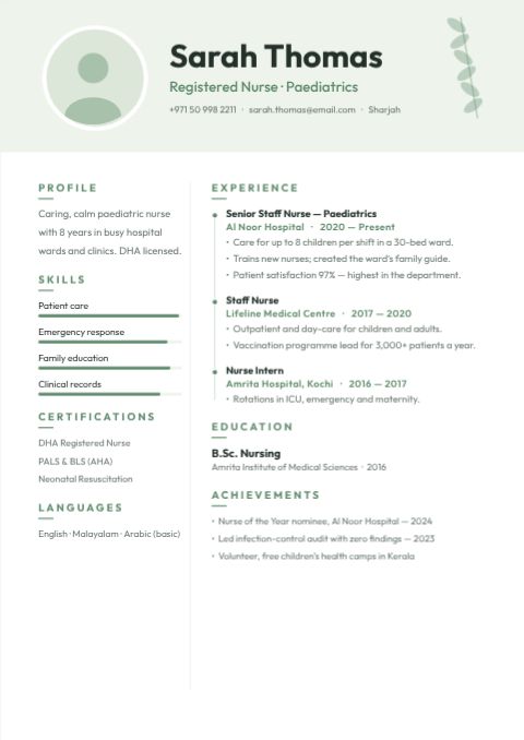 Sage Timeline Resume template