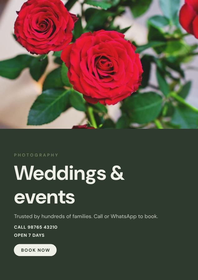 Sage Weddings & events Photography Flyer DL — editable business template