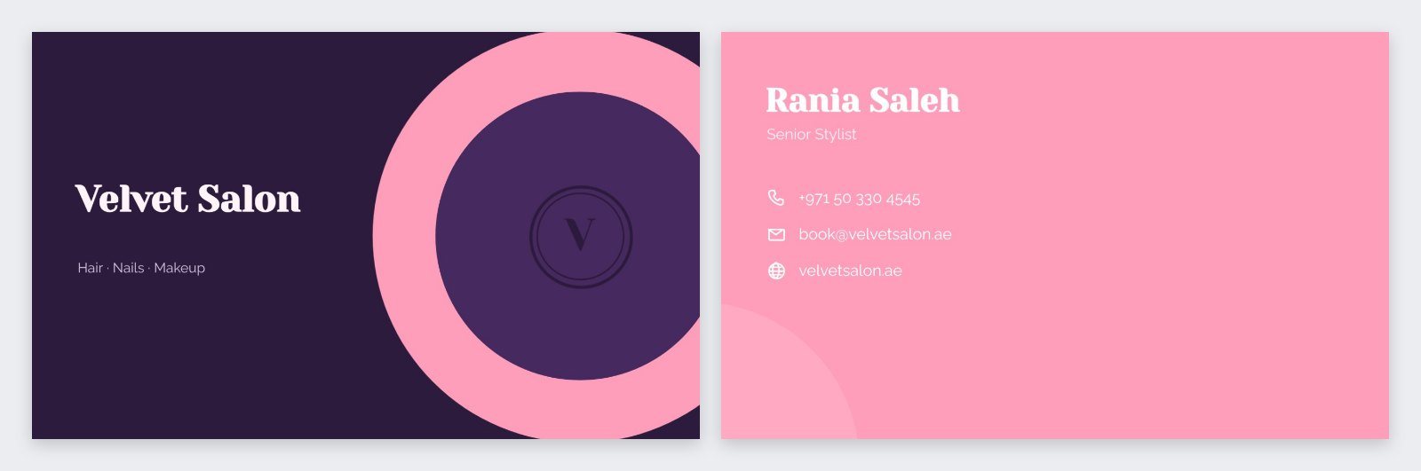 Salon Circle Card — editable business template