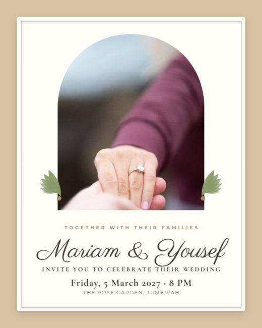 Sand Arch Engagement Invitation