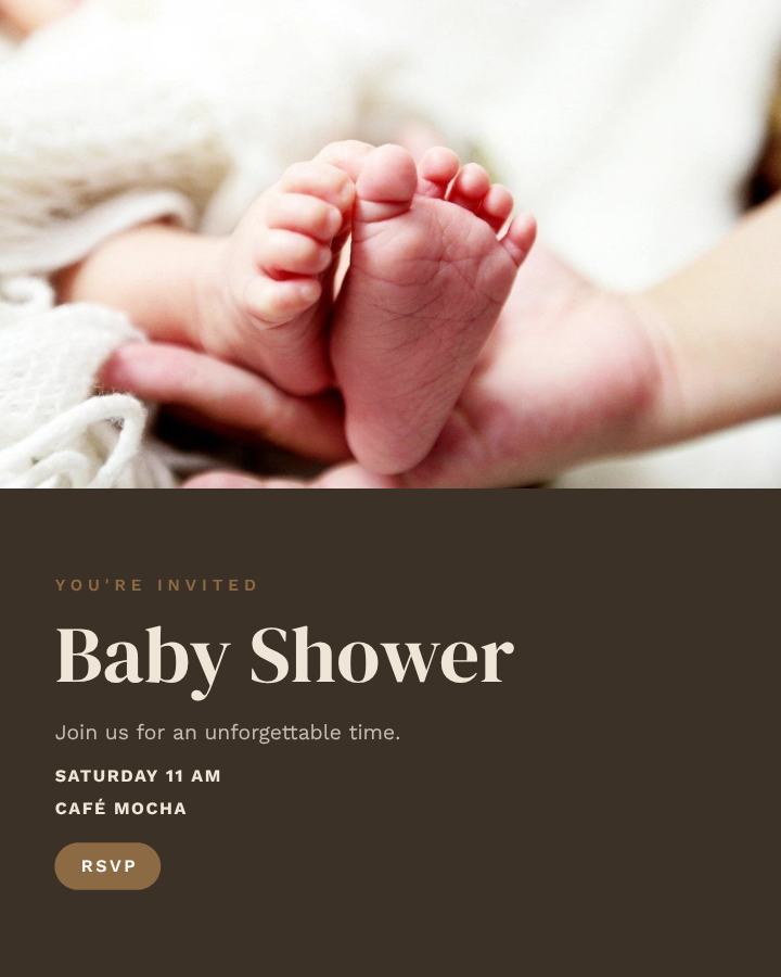 Sand Baby Shower Ticket — editable events template