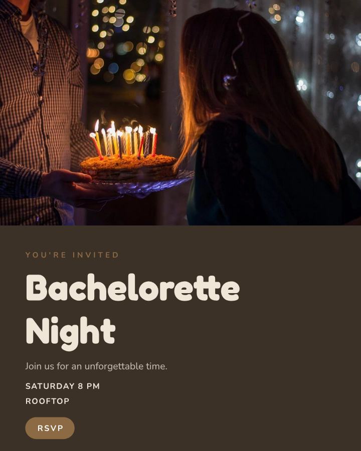 Sand Bachelorette Night Ticket — editable events template
