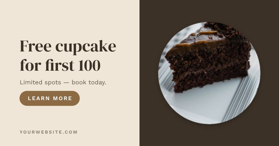 Sand Bakery Opening Facebook Post — editable social media template