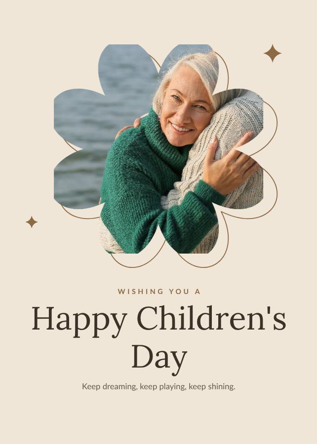 Sand Children's Day Greeting Card — editable festivals template