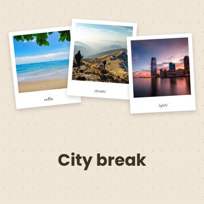 Sand City break 3 Polaroid Album Page template