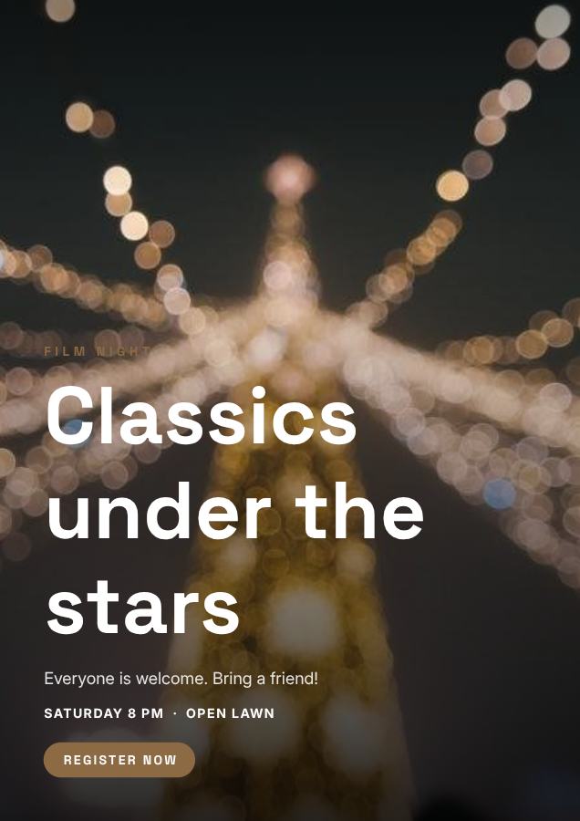 Sand Classics under the stars Poster — editable marketing template