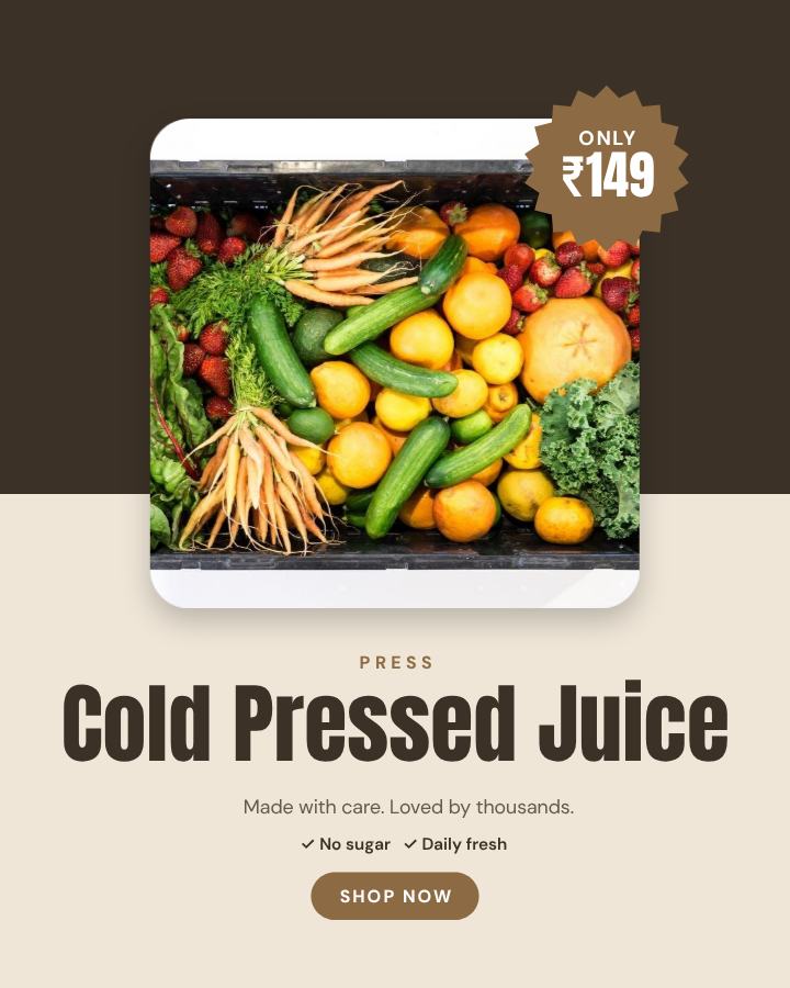 Sand Cold Pressed Juice Product Ad — editable marketing template