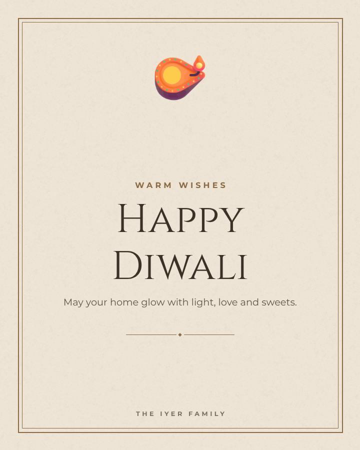 Sand Diwali Greeting Post — editable festivals template