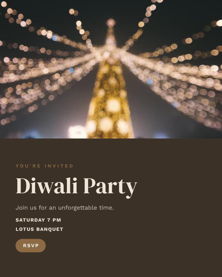 Sand Diwali Party Ticket — editable events template