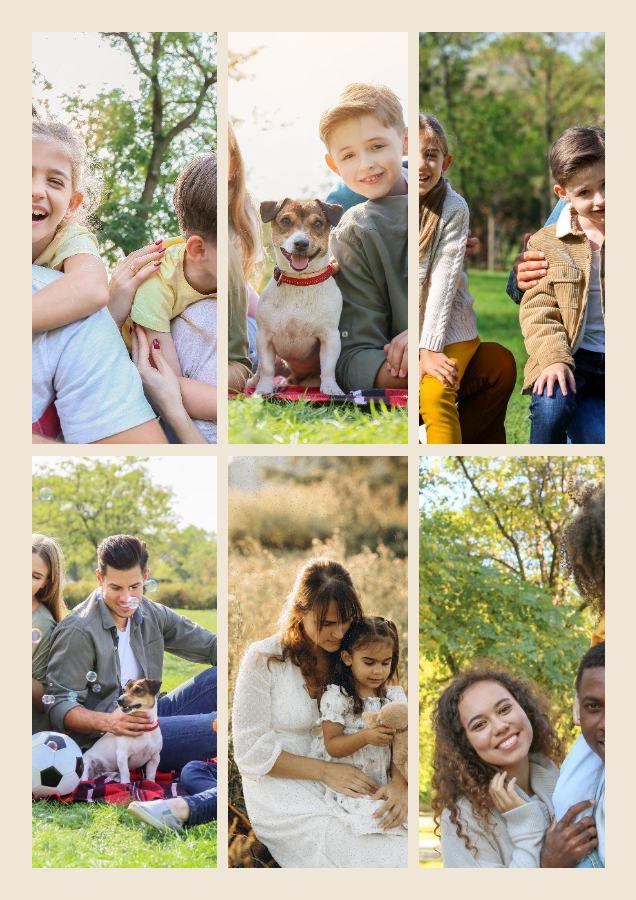 Sand Family moments 6 Photo Collage — editable photo collage template