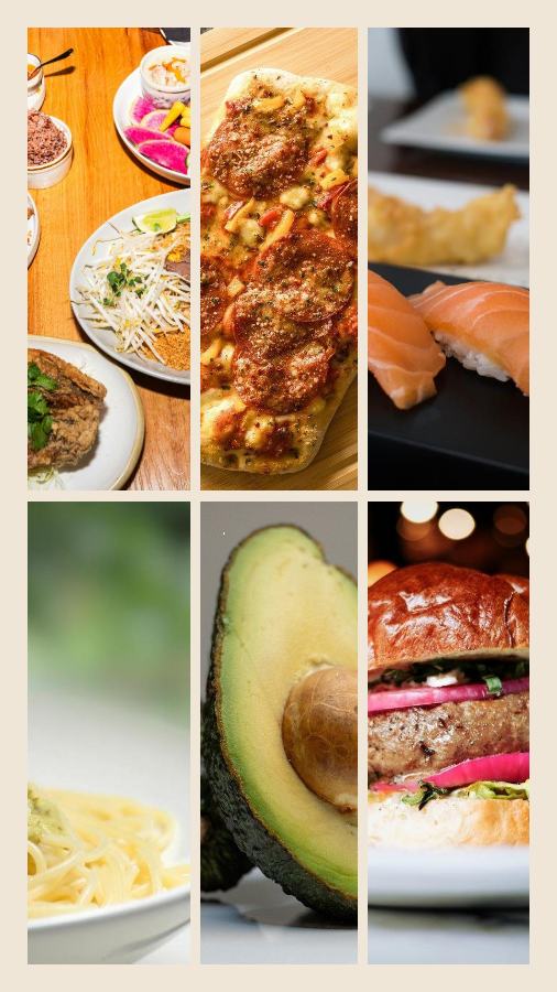 Sand Food diary 6 Photo Collage — editable photo collage template