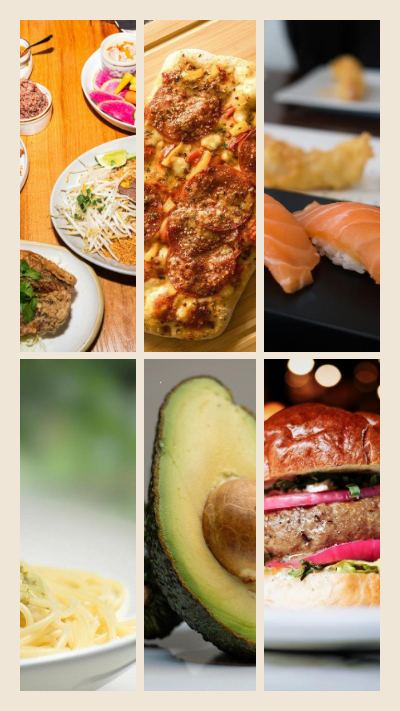 Sand Food diary 6 Photo Collage template