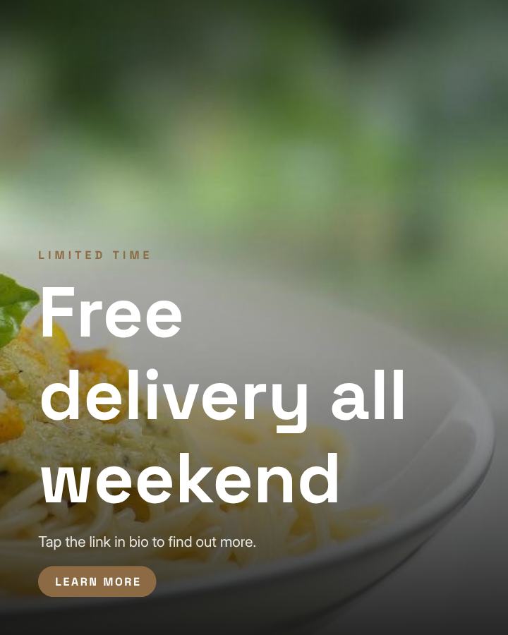 Sand Free delivery all weekend Announcement Post — editable social media template