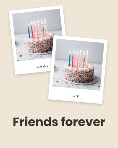 Sand Friends forever 2 Polaroid Album Page template
