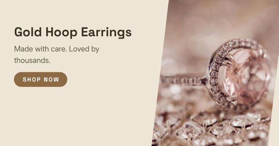 Sand Gold Hoop Earrings Product Ad — editable marketing template