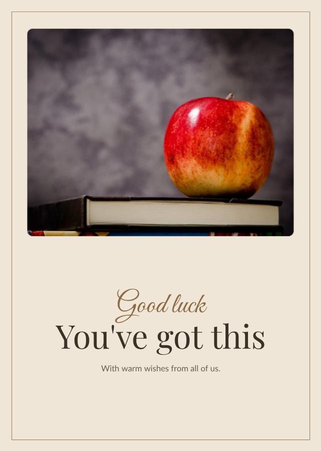 Sand Good luck you've got this Card IX — editable cards template