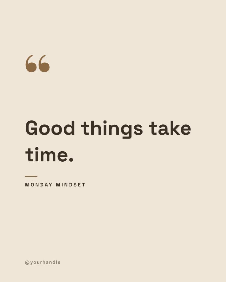 Sand Good things take Quote Post — editable social media template