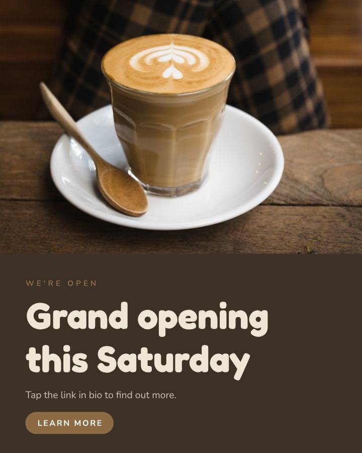 Sand Grand opening this Saturday Announcement Post — editable social media template