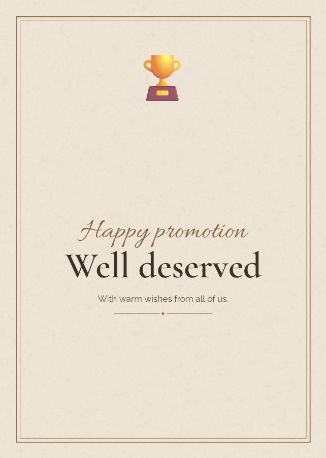 Sand Happy promotion well deserved Card VI — editable cards template