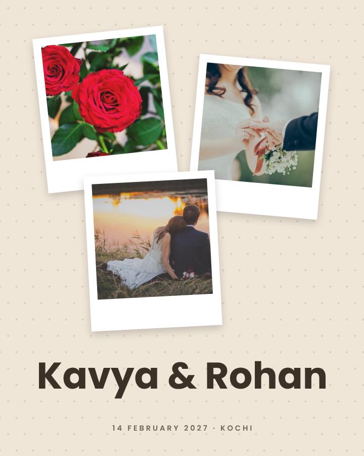 Sand Kavya and Rohan Save the Date — editable wedding template