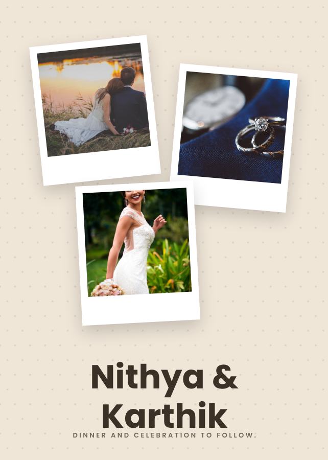 Sand Nithya and Karthik Reception Invite — editable wedding template