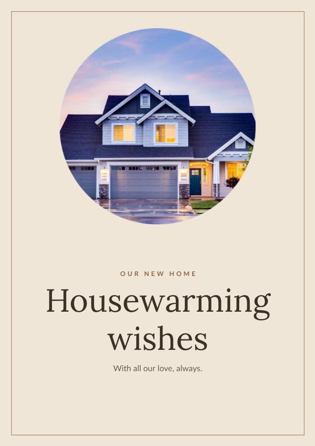 Sand Our new home Housewarming wishes Print — editable love & family template