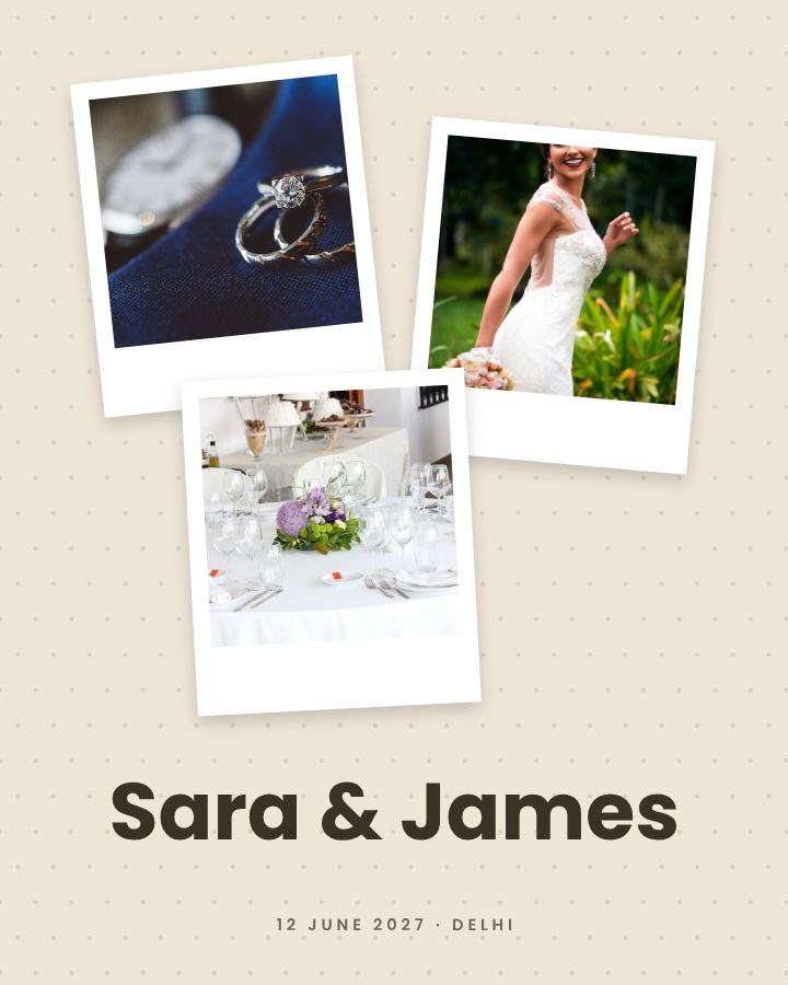 Sand Sara and James Save the Date — editable wedding template