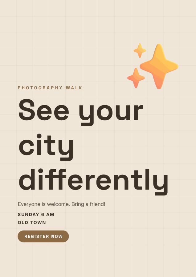 Sand See your city differently Poster — editable marketing template