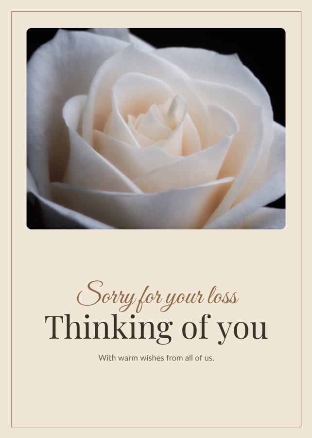 Sand Sorry for your loss thinking of you Card IX — editable cards template