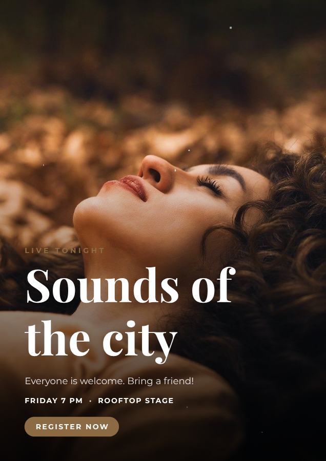 Sand Sounds of the city Poster — editable marketing template