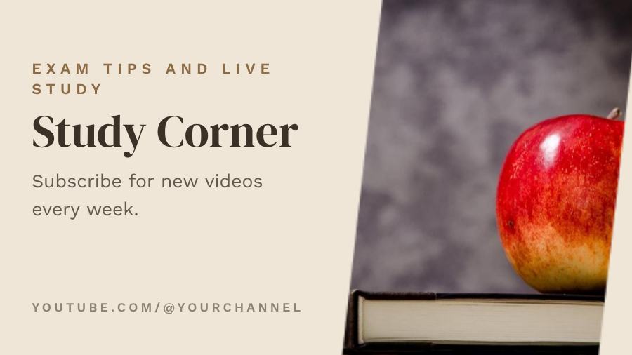 Sand Study Corner YouTube Channel Banner — editable social media template