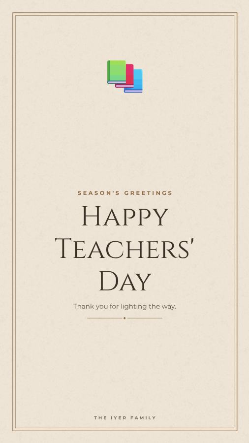 Sand Teachers' Day Wishes Story — editable festivals template