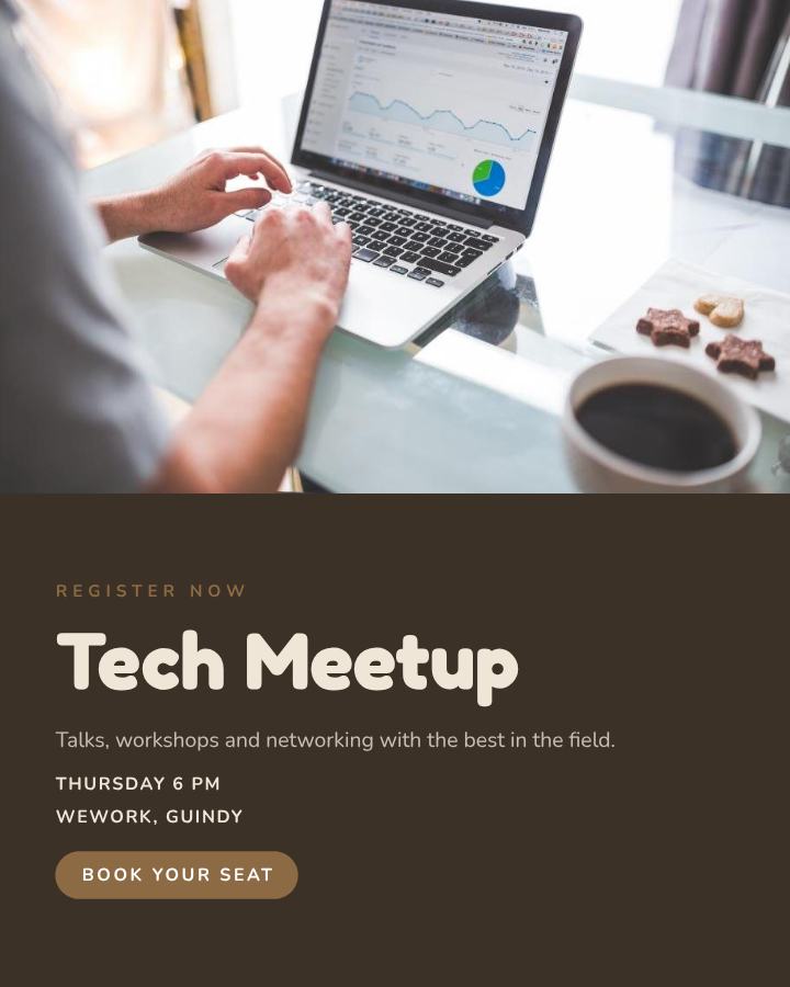 Sand Tech Meetup Ticket — editable events template
